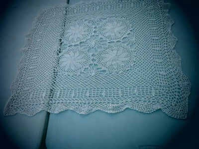 Essential Home Cotton Square Crochet Table Topper Tablecloth 27 3/4" X 30" - Image 1 of 4