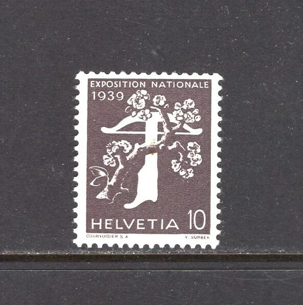 Switzerland 1939 10c TREE AND CROSSBOW  MNH SC 257 - Image 1 of 1