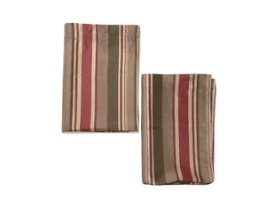 2 Cortinas Paneles Rayas Rojo y Marrón Cortinas 82" Largo Lujo Tratamientos Ventanas - Imagen 1 de 5