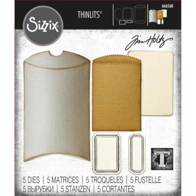 Sizzix Thinlits Dies by Tim Holtz - Vault Pillow Box + Tasche - Bild 1 von 3