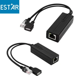 15W High Power 10/100Mbps 48V to 5V2.4A USB Female Port POE Splitter Connector - Afbeelding 1 van 10