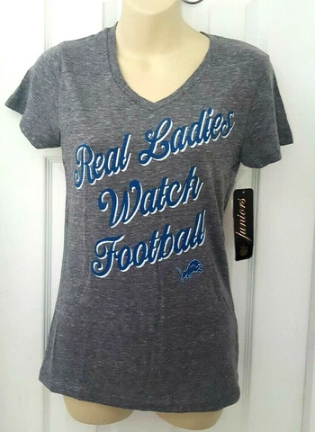 DETROIT LIONS Womens Juniors T Shirt Size Medium 7/9 Real Ladies Watch Football Cover