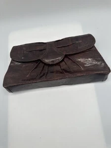 Vintage Brown Crocodile ?? Leather Clutch Purse Bag - Picture 1 of 6