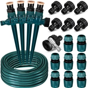 Above Ground Irrigation Garden Sprinkler System for Lawn 50 ft Garden Hose an... - Picture 1 of 7