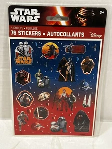 Disney Star Wars Force Awakens 4 Sticker Sheets 76 stickers 2015 New Sealed👀🔥 - Picture 1 of 2