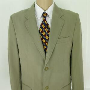 40 R (42 R) Merona Olive Beige Khaki Cotton Mens Jacket Sport Coat Blazer Mint