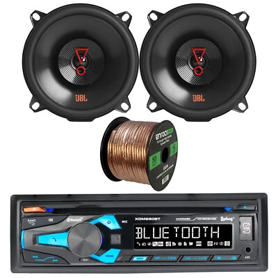 Dual XDM290BT 1DIN Bluetooth Receiver 2x JBL 5.25" 200W Peak Car Speakers + Wire - Image 1 of 4