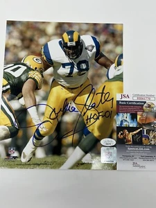 Jackie Slater Los Angeles Rams handsigniertes handsigniertes 8”x10” Foto HOF JSA COA - Bild 1 von 3