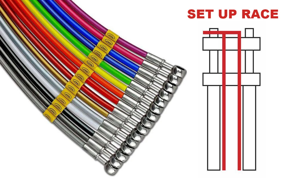 Tubi freno SetUp RACE 3 tubi Trasparente Aprilia RSV Mille 1000 1998-2000 HEL - Immagine 1 di 1