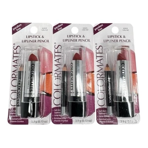 (3) Colormates RUBY RED Lipstick & Lipliner Pencil #62624 New Discontinued - Picture 1 of 3