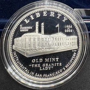 2006-S Proof San Francisco Old Mint 90% Silver Commem Dollar, Orig Box & COA - Picture 1 of 3