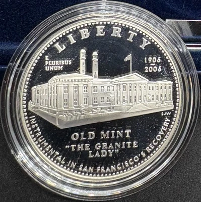 2006-S Proof San Francisco Old Mint 90% Silver Commem Dollar, Orig Box & COA - Image 1 of 3