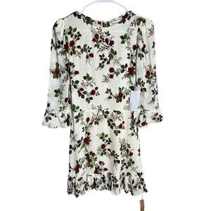 NWT Reformation Doutzen Dress Regency Floral Mini Dress Rose Women's Size 2 - Picture 1 of 11