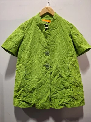CYNTHIA STEFFE Women's Bright Green Size 8  Short Sleeve Cotton Jacket - Image 1 of 4