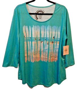 Sun Bay Missy XL Sunny Day Tech NWT Turquoise Design Top Designed in Florida NEW - Picture 1 of 6