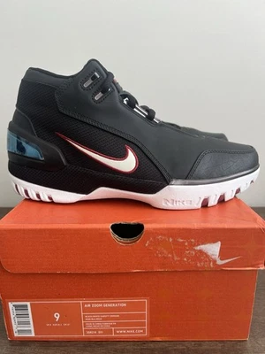 2004 NIKE AIR ZOOM GENERATION LEBRON JAMES, 308214-011, BLACK, SIZE 9 NEW! - Image 1 of 4