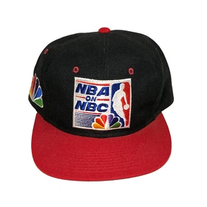 Vintage 90s Sports Specialties Mens Red Black NBA On NBC Patch SnapBack Hat Cap - Bild 1 von 8