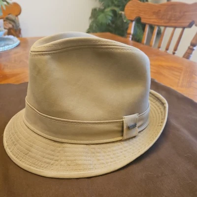 De colección STETSON Hombres 7 1/4 Stetson Fedora Sombrero Repelente al Agua Lluvia 7 1/4 Foto 1 de 4