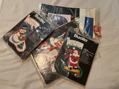 Difícil de Encontrar Nuevo Antiguo Stock Lote De Colección Bucilla Navidad Aguja 'Joyas' Kits y Foto 1 de 4