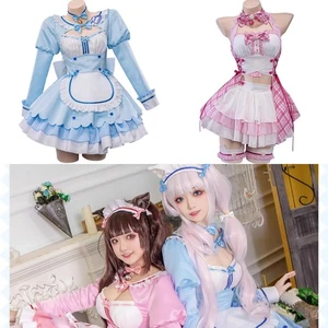 NEKOPARA Chocola Vanille Dienstmädchen Outfit Rock Cosplay Kostüm Kleid Schwanz Kopfbedeckung - Bild 1 von 21