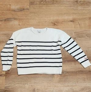 Cupcakes and Cashmere Striped Sweater | Size M | “Love” Embroidery Detail - Picture 1 of 6