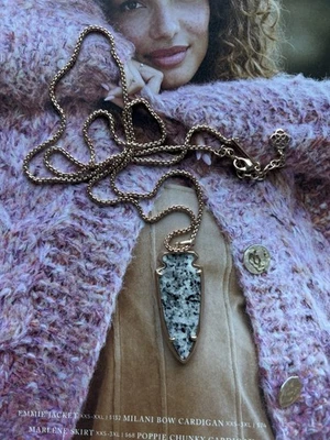 Kendra Scott Kimmy Piedra de Granito Punta de Flecha Colgante Cadena Única Collar Foto 1 de 4