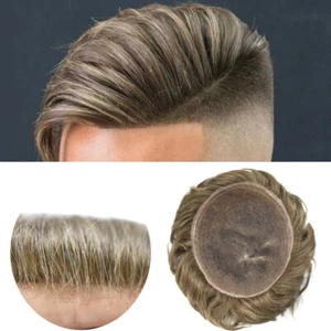 All SWISS Lace Mens Toupee Wig Unit Toupee for Men  Hair Replacement System US - Picture 1 of 73
