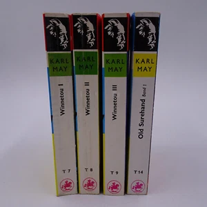 4x Winnetou Old Surehand Bücher Buch Taschenbuch Ungekürzte Volksausgabe - Bild 1 von 3