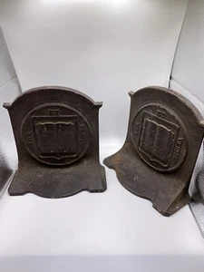 Antique Yale University “Lux ET Veritas” Bronzed Bookends By CS and Co. Hebrew - Picture 1 of 11