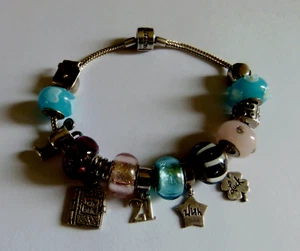 STERLING SILVER CHARM BRACELET WITH 15 CHARMS * 40.5 grams * - Imagen 1 de 6