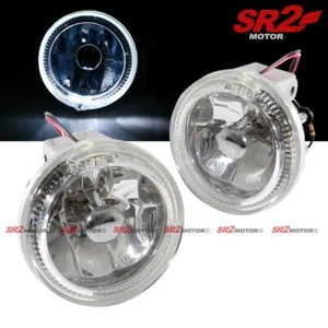 Luces antiniebla universales de 3,2" redondas blancas halo lente de vidrio transparente parachoques conducción - Imagen 1 de 2