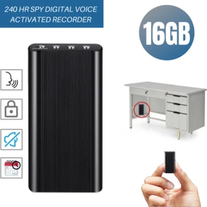 240 Hr Spy Digital Voice Activated Recorder Mini Audio Magnetic 16GB MP3 Player - Picture 1 of 12