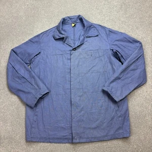 French Jacket Adult Large Blue VTG Canvas Work Wear Chore Military Utility Mens - Picture 1 of 8