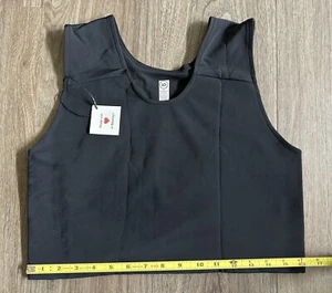 Mappe Truhe Kompression Top Trans nichtbinär XL schwarz Neu mit Etikett Lola Olivia - Bild 1 von 10