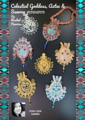 Celestial Goddess, Sunray, Aztec  Pendant Tutorial Booklet by Rachel Norris - Image 1 of 2