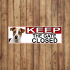 JACK RUSSEL KEEP THE GATE CLOSED METAL GATE SIGN 266mm x 87mm. (767H2)
