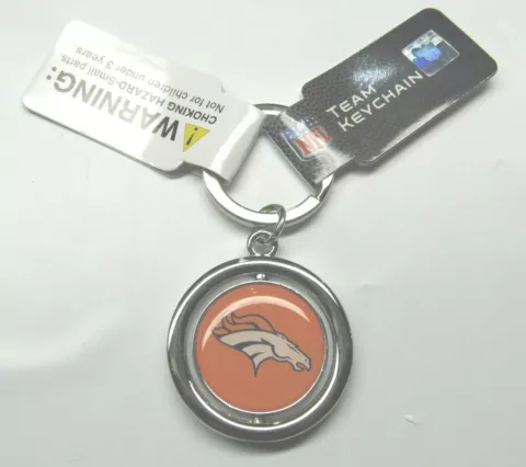 NFL Denver Broncos Spinning Logo Key Ring Keychain Forever Collectibles Cover
