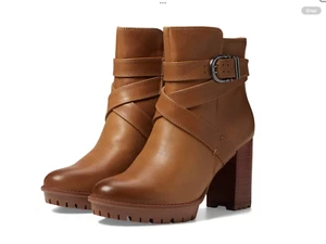 New Naturalizer Women Buckled Crisscross Straps Block Heel Zipper Booties Sz.8W - Picture 1 of 5