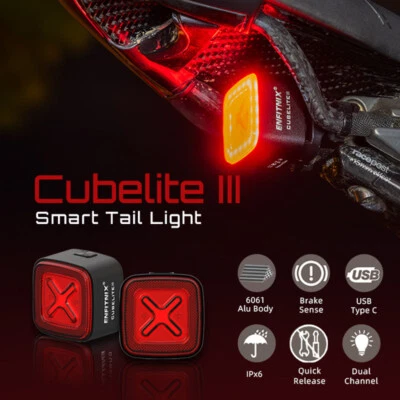 Enfitnix Cubelite III Smart Tail Light Bike Night Super Bright LED Warning Light - Image 1 of 4
