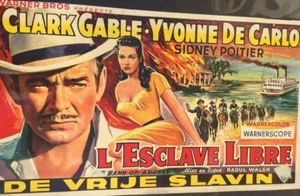 POSTER ORIGINAL DE COLLECTION ENTOILE FILM L ESCLAVE LIBRE AVEC CLARK GABLE - Photo 1/1