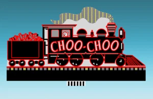 CHOOI-CHOO ROOFTOP BILLBOARD ANIMATED SIGN-O-SCALE-LIGHTS, FLASHES & MORE-UNIQUE - Picture 1 of 1