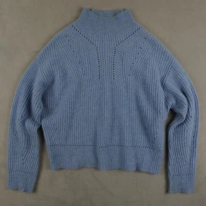 Aqua Cashmere Sweater Womens XS Blue Cashmere Ribbed Anthropologie - Picture 1 of 17