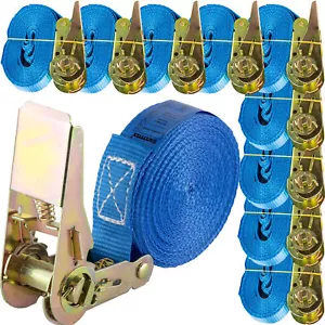 10x Spanngurt einteilig 4m lang 25mm breit 800 Kg daN Blau Zurrgurte Spanngurte - Bild 1 von 8