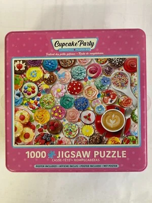 Jigsaw PUZZLE CUPCAKE PARTY 1000 Piece Eurographics New in Embossed Tin - Image 1 of 4