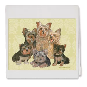 Yorkshire Terrier Familie Deko Baumwolle Küche Geschirrtuch, Yorkie Haustier Geschenk - Bild 1 von 1