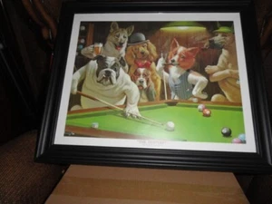 Dogs Print and Framed Measures 23.25" W x 19.5" H - Picture 1 of 8