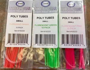 SMALL HMH POLY TUBES. FLY TYING TUBE FLIES. 3/32". 10 PACK. YOU PICK THE COLOR - Picture 1 of 7