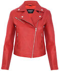 Ladies Leather Jacket Classic Biker Style Vintage Red Real Leather Womens Jacket