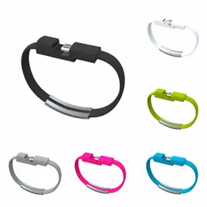 Bracelet Wrist Band USB Charging Charger Data Sync Cable Cord For iPhone/Android - Picture 1 of 18