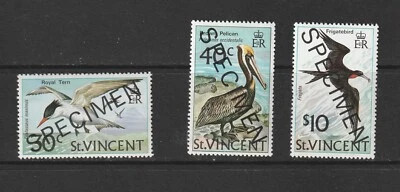 ST. Vincent Scott# 379-381 MNH Conjunto Completo "ESPÉCIME" Sobreimpressão - Imagem 1 de 2